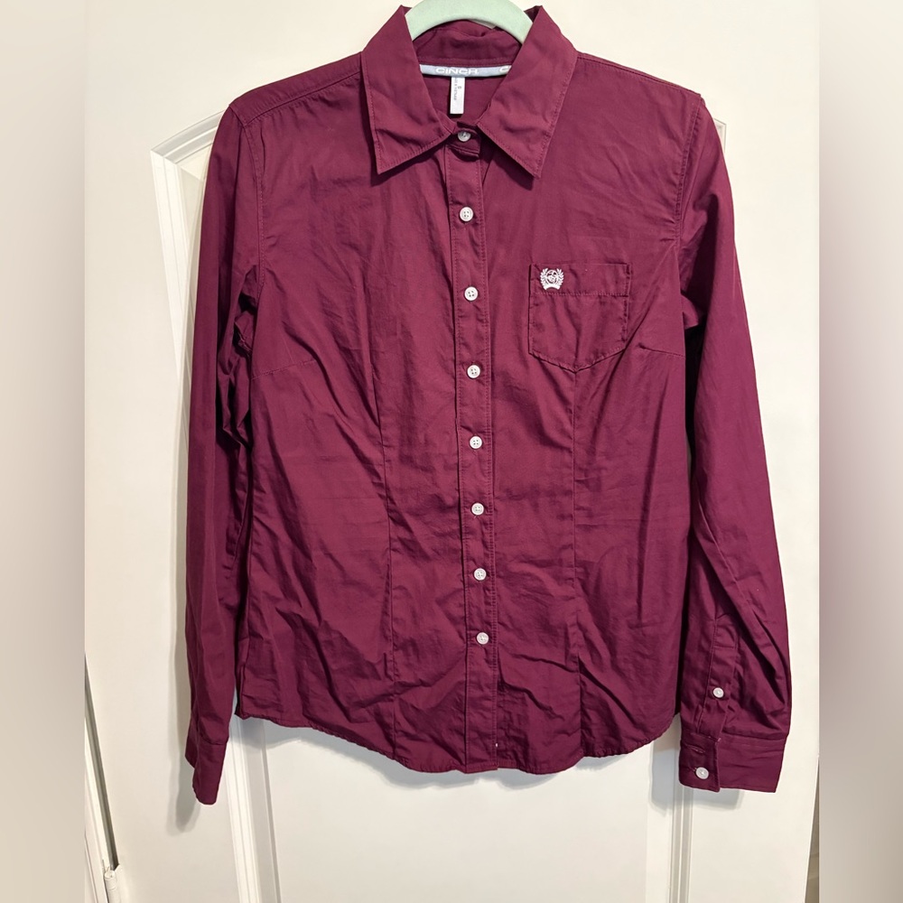 Cinch Maroon Long Sleeve Shirt